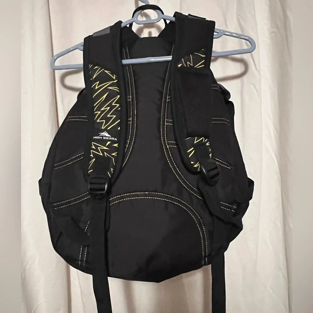 High Sierra Fatboy Backpack Black & Yellow EUC